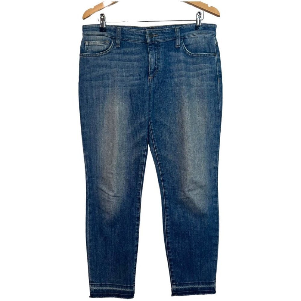 Joe's Jeans Womens Skinny Ankle Jean Size 30 Raw Hem Medium Wash Distressed